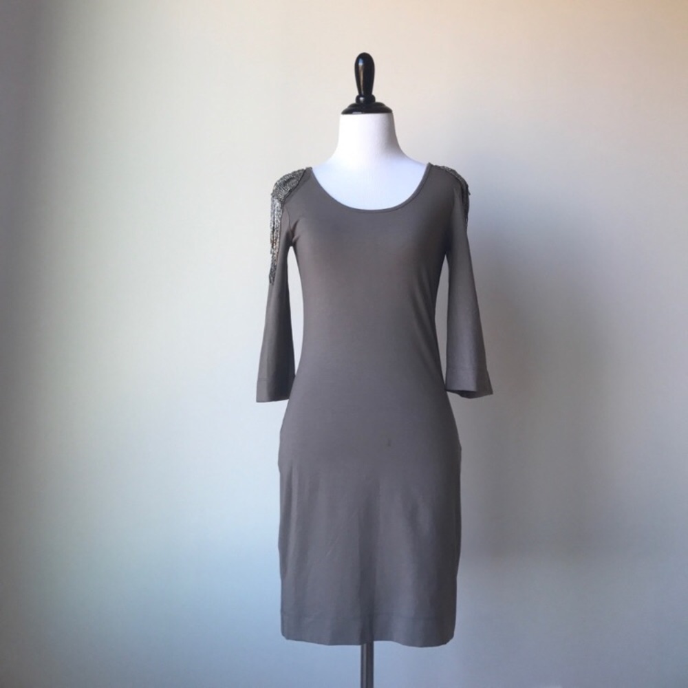 H&M Beaded Shoulder Bodycon Dress - Size Small